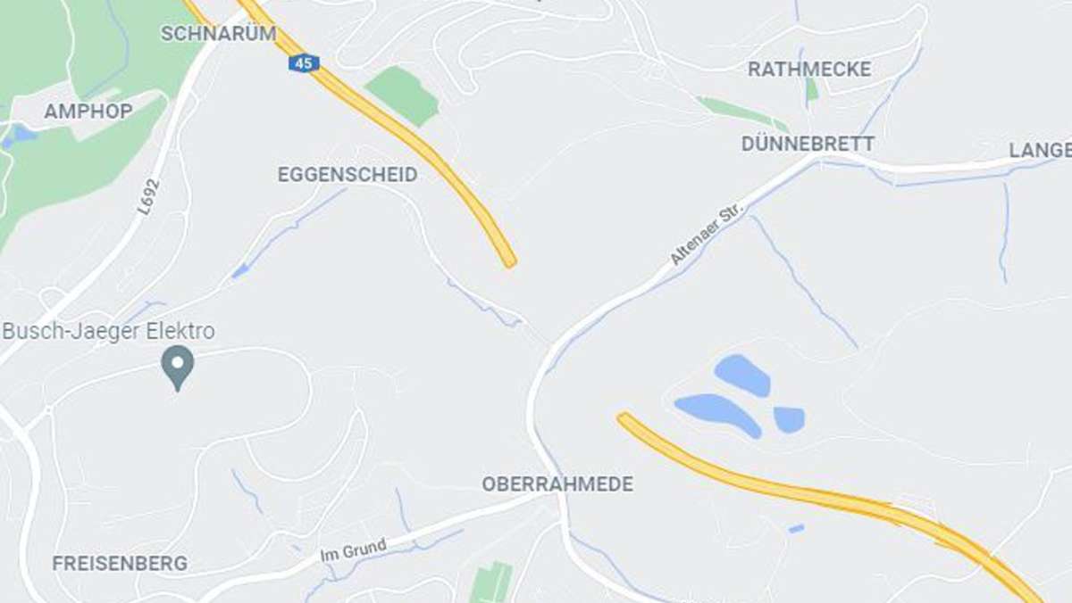 Es klafft eine große Lücke in der Autobahn 45 bei Lüdenscheid in Nordrhein-Westfalen – zumindest auf Google Maps. Der Internetriese hat damit eine unausweichliche Entwicklung vorweggenommen. 