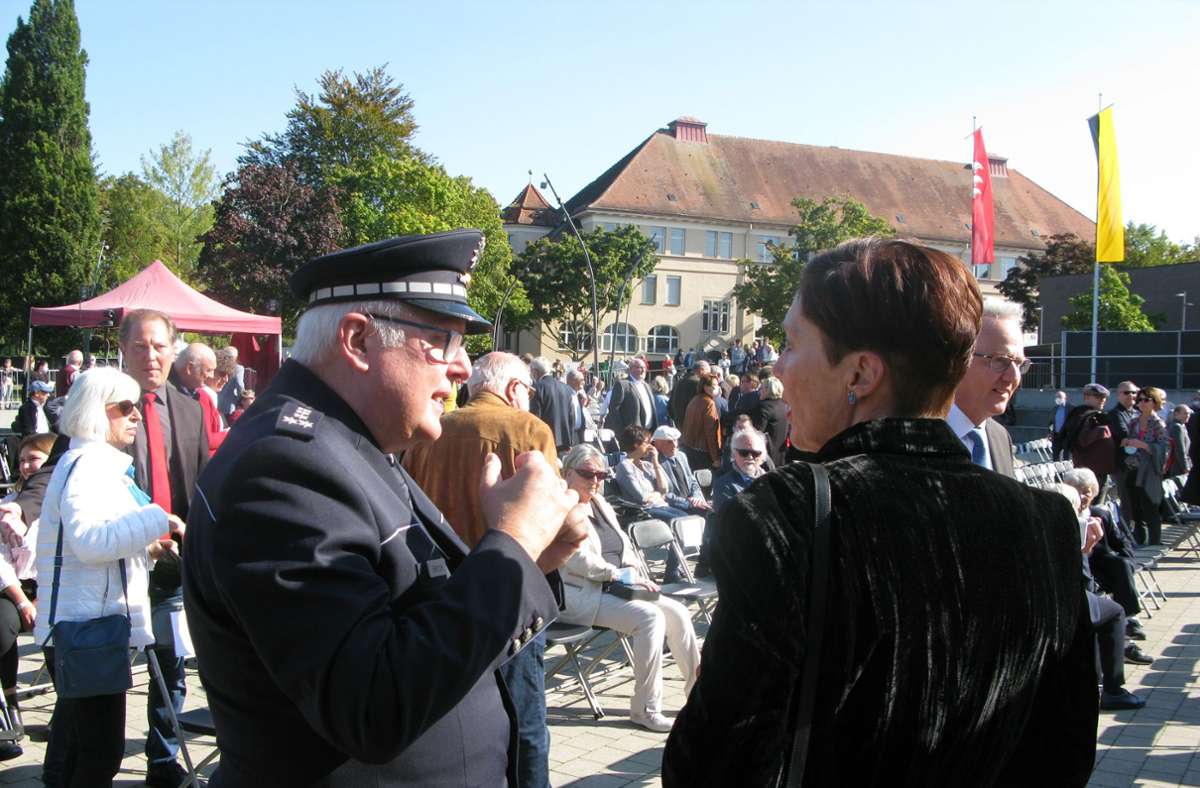 Fellbachs Polizeichef Jan Kempe und Baubürgermeisterin Beatrice Soltys waren auch unter den Gästen.