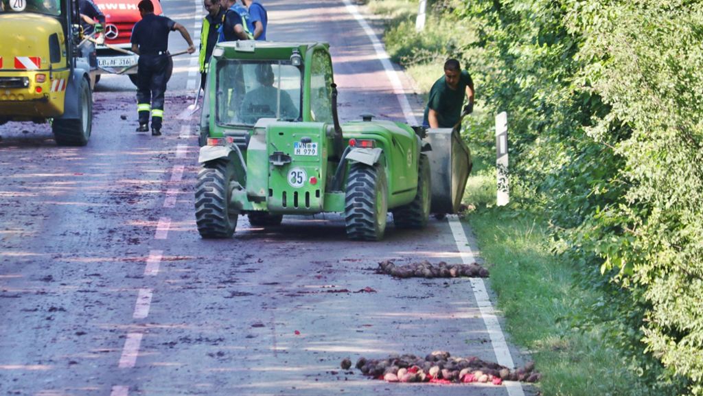 Kurioses aus Affalterbach: Unmengen Rote Beete sorgen für Straßensperrung
