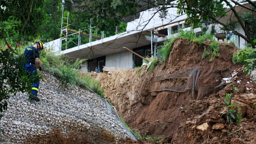 Unwetter in Nürtingen: 14 Häuser nach Erdrutsch geräumt