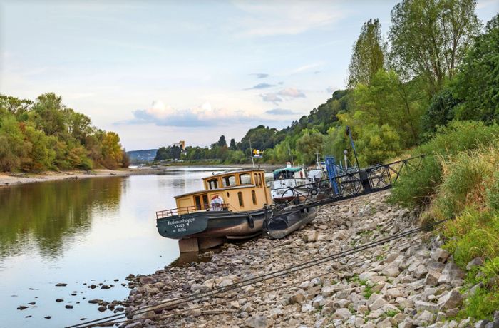 Pegel null am Rhein,  Flüsse trocknen aus  – so dramatisch ist die Lage