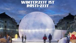Schloss  Ludwigsburg: McDonald’s baut  begehbaren Schneeball  vor Schlosskulisse   auf