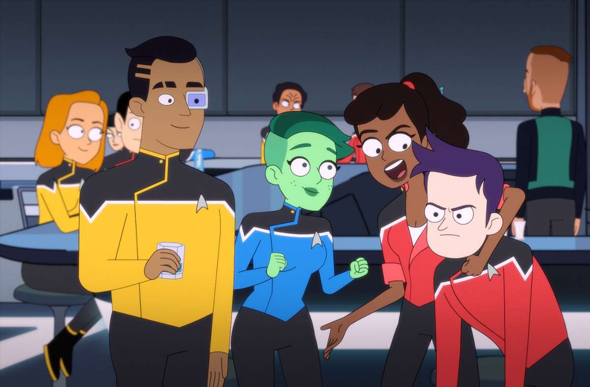 „Star Trek: Lower Decks“: Rutherford, Tendi, mariner und Boimler (von links)