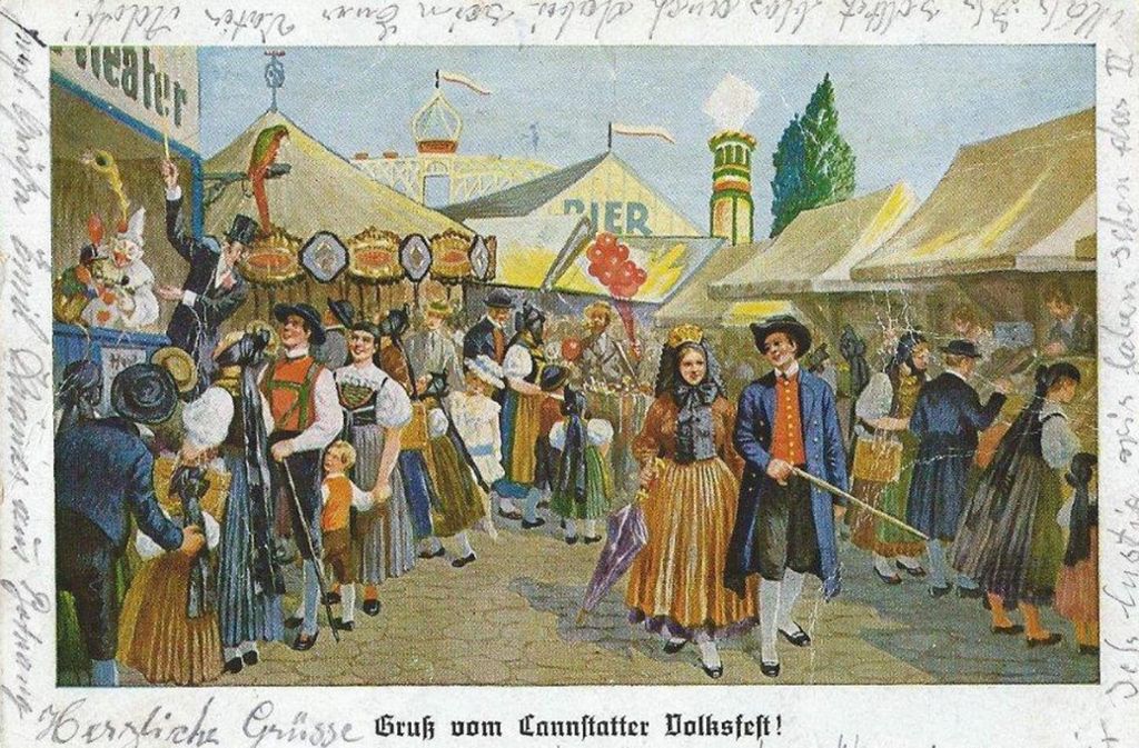 Eine Postkarte vom Cannstatter Volksfest
