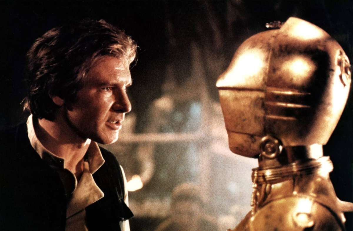 „Die Rückkehr der Jedi-Ritter“ (George Lucas, 1983): Han Solo (Harrison Ford) mit dem Droiden C-3PO.