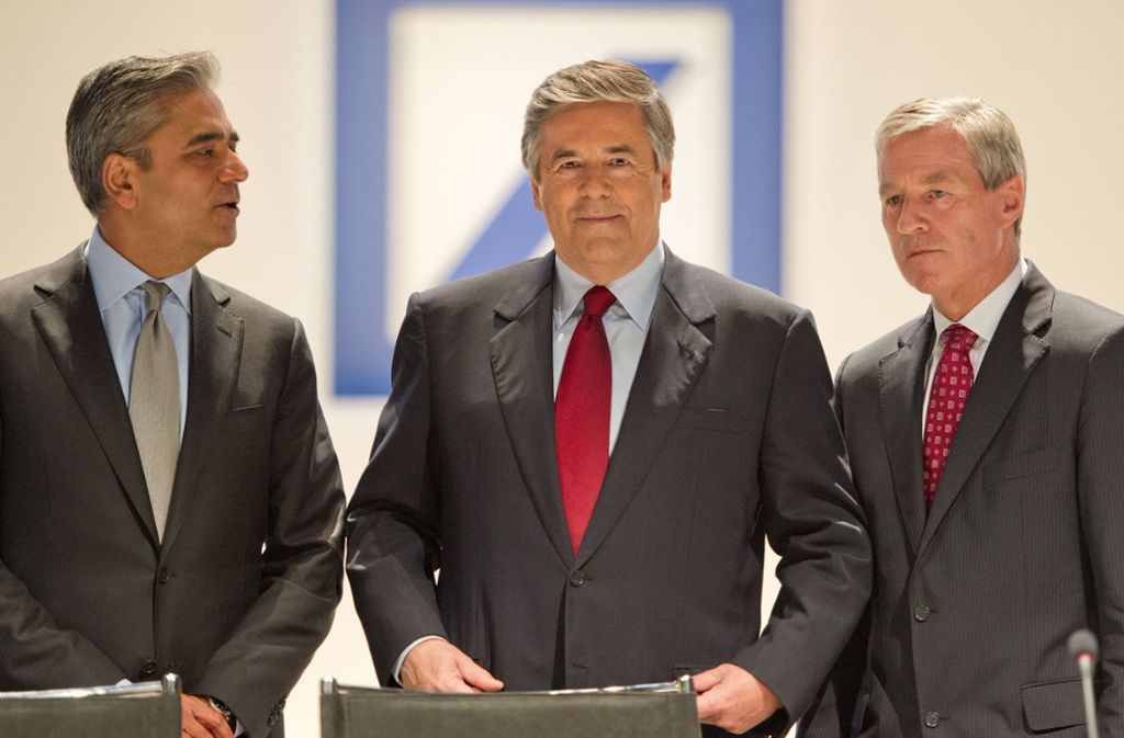 Die drei Vorgänger Cryans als Vorstandschef der Deutschen Bank (von links): Anshu Jain (2012 bis 2015), Josef Ackermann (2006 bis 2012) und Jürgen Fitschen (2012 bis 2016)