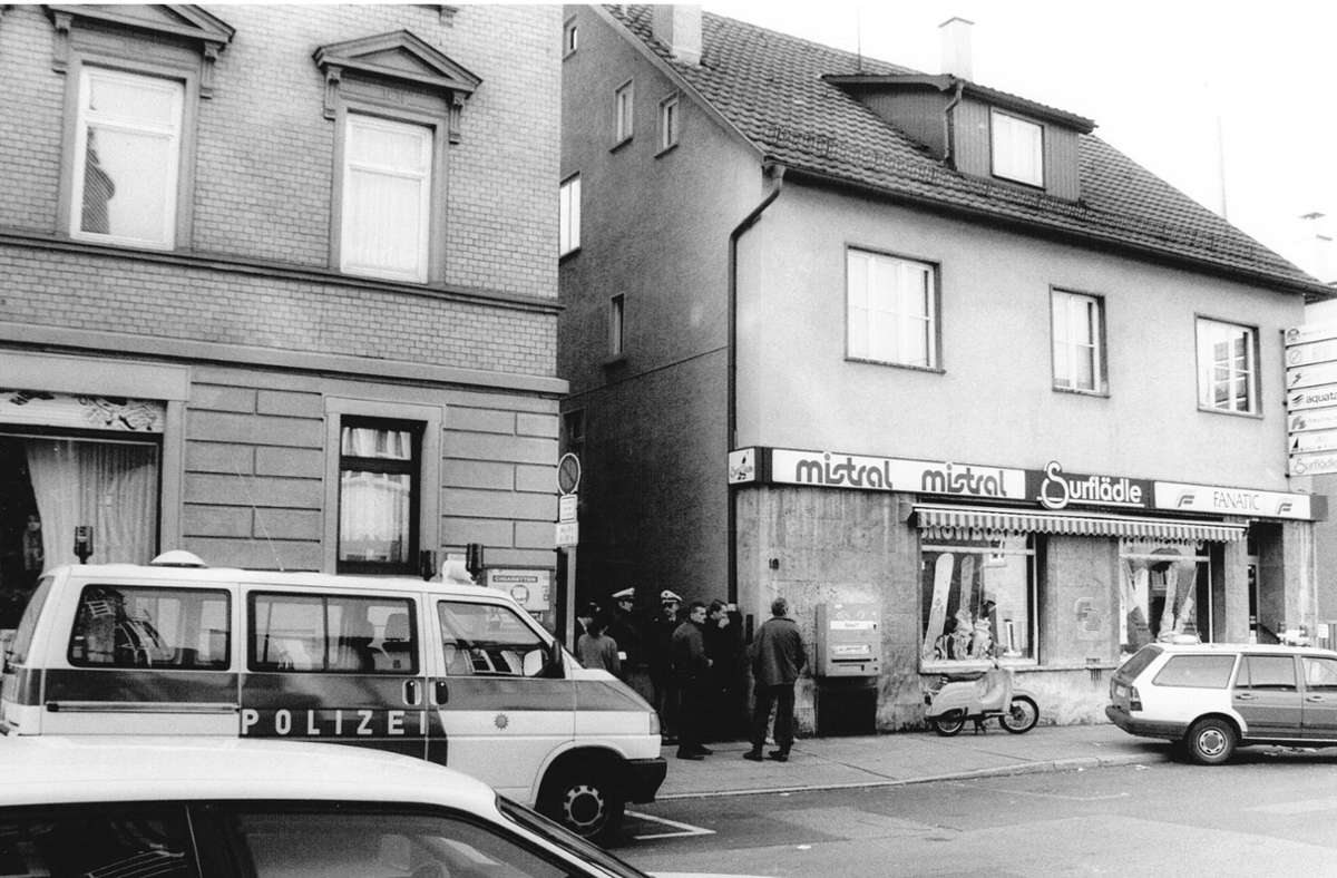Alarm am 31. Oktober 1996: In der Fangelsbachstraße ist ein Schuss gefallen.