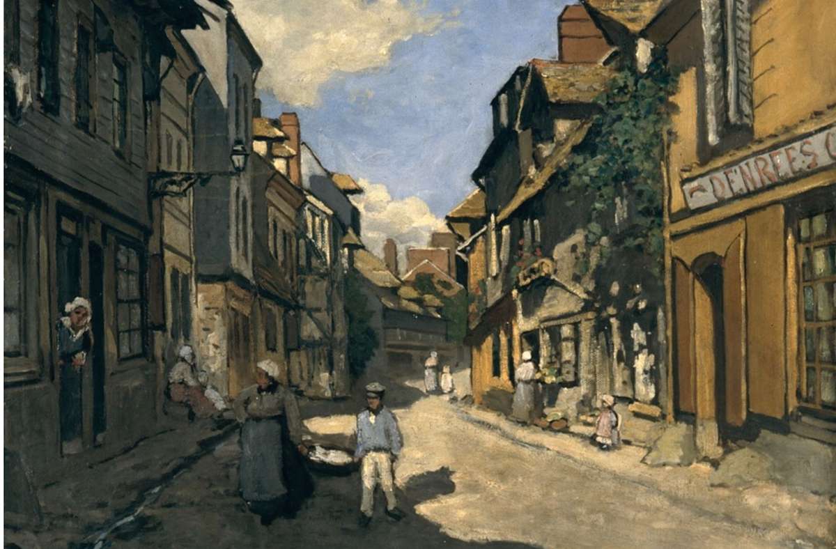Ein Bild aus den frühen Jahren des Künstlers besitzt die Kunsthalle Mannheim: Die Straßenansicht „La Rue de la Bavolle à Honfleur“ ist im Jahr 1864 entstanden.