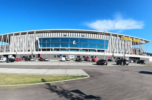 So sieht das neue Stadion vom Parkplatz aus betrachtet aus. Foto: www.imago-images.de
