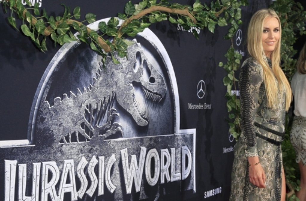Die amerikanische Skirennläuferin Lindsay Vonn ließ sich die Weltpremiere von "Jurassic World" nicht entgehen.