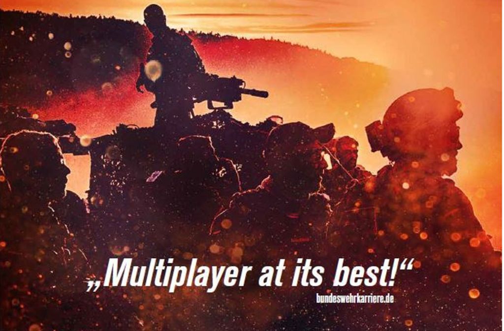 Ausschnitt aus der Plakatkampagne der Bundeswehr auf der Gamescom.
