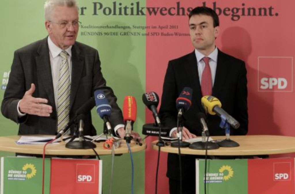 Die Grünen und die SPD erzielen eine erste Einigung in den Koalitionsverhandlungen. Foto: dapd