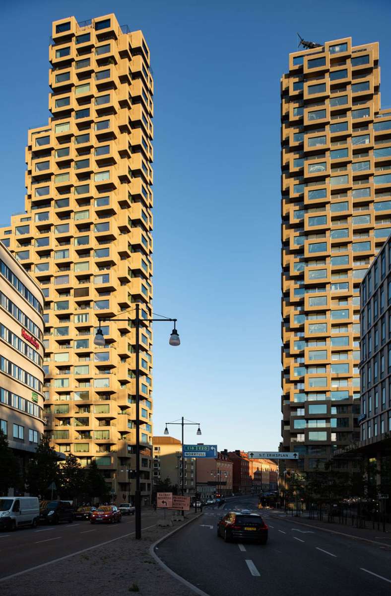 Die Doppeltürme Norra Tornen in Stockholm, Sieger beim Internationalen Hochhauspreis