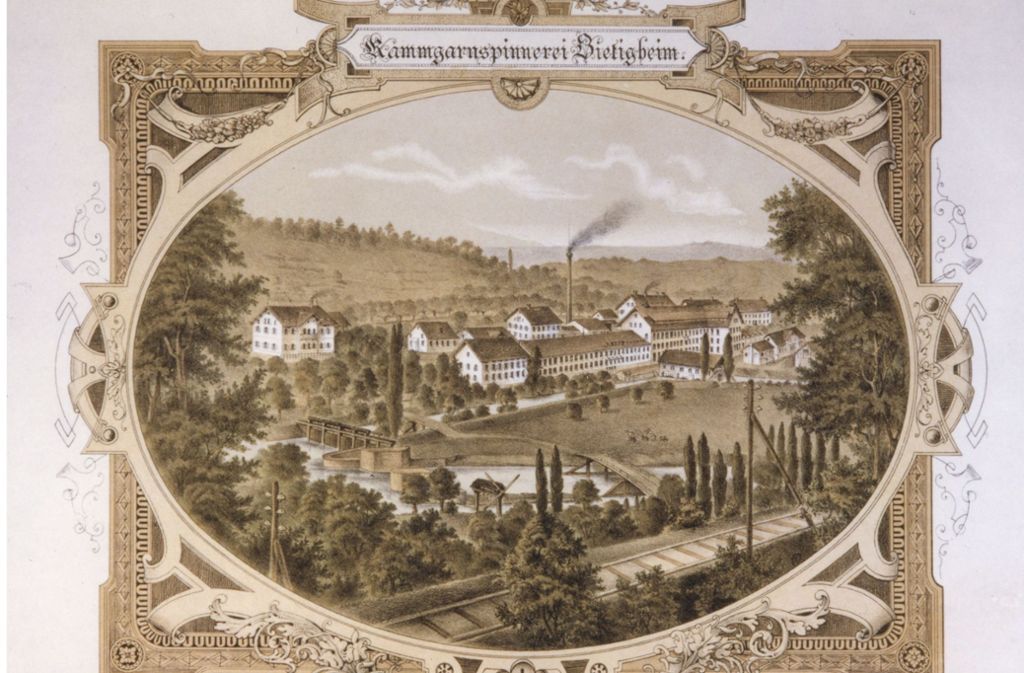Eine der ersten Ansichten: Die Kammgarnspinnerei um das Jahr 1867.