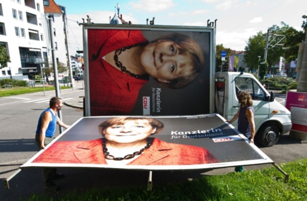 In Stuttgart werden die Plakate nach der Wahl wieder abgehängt.