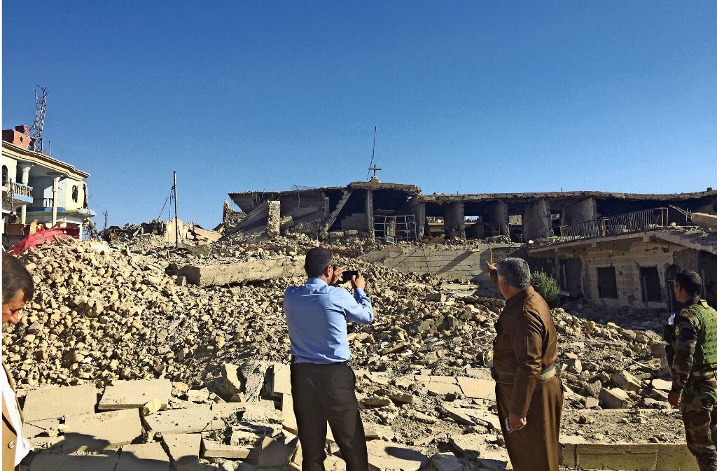 IS-Milizen haben diese Kirche in Shingal zerstört. Weitere Bilder –  zum Beispiel von Michael Bume mit Amal Clooney-  gibt es in unserer Fotostrecke. Foto: privat/Fatma Tetik