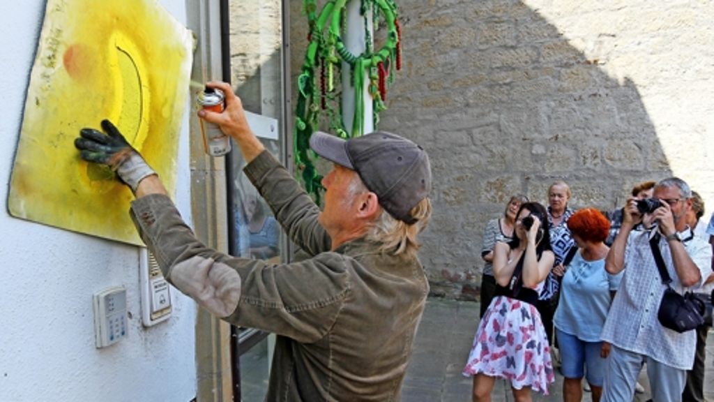 Böblingen: Spraykünstler Thomas Baumgärtel zu Gast: Eine Banane schmückt die Zehntscheuer