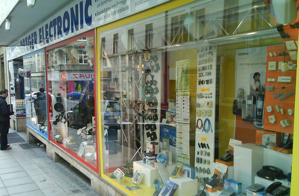 Schaufenster des alten Ladens an der Sophienstraße.