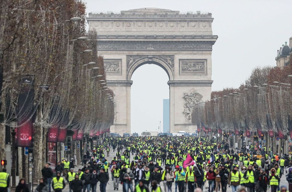 Die Proteste fanden an verschiedenen Orten in Paris statt
