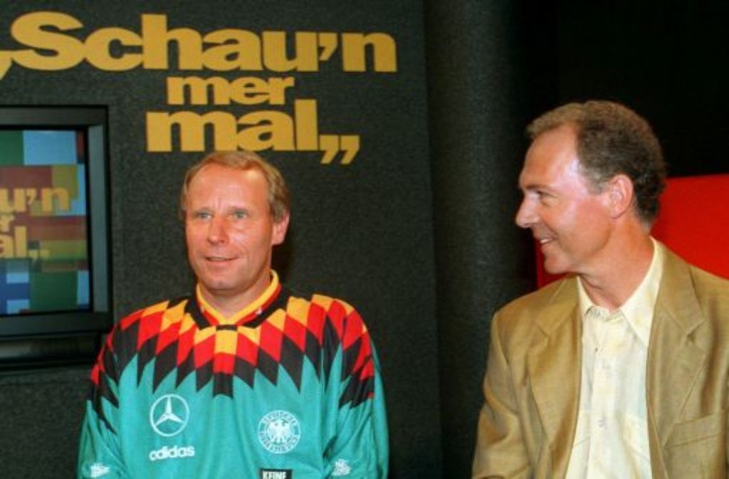 Vorgänger und Nachfolger. Franz Beckenbauer (rechts) gemeinsam mit Berti Vogts bei der Weltmeisterschaft 1994 in den USA.