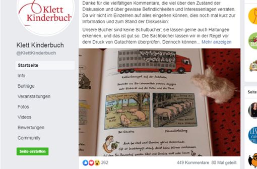 Hundertfach kommentiert, dutzendfach geteilt: die Diskussion um „Alles lecker“ Foto: Facebook/@Klettkinderbuch