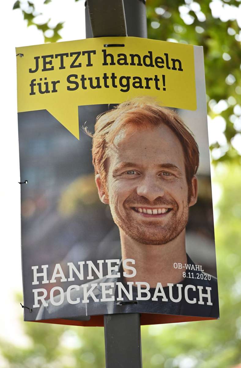 Hannes Rockenbauch: Passende Themen, zwar wenig Bilder auf den Themenplakaten, aber prägnante Botschaften, klare Plakatgestaltung.