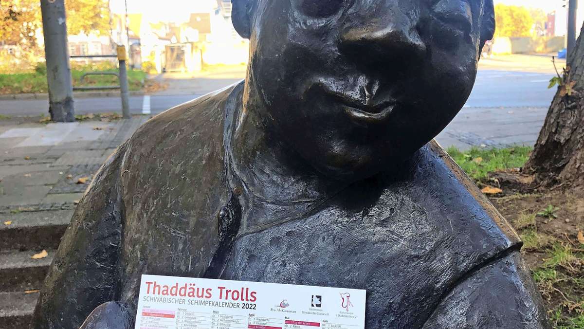  Der neue Schimpfkalender von Thaddäus Troll ist da und im Stadtmuseum in Bad Cannstatt erhältlich - zusammengestellt von Trolls ehemaliger Sekretärin Eleonore Lindenberg. 