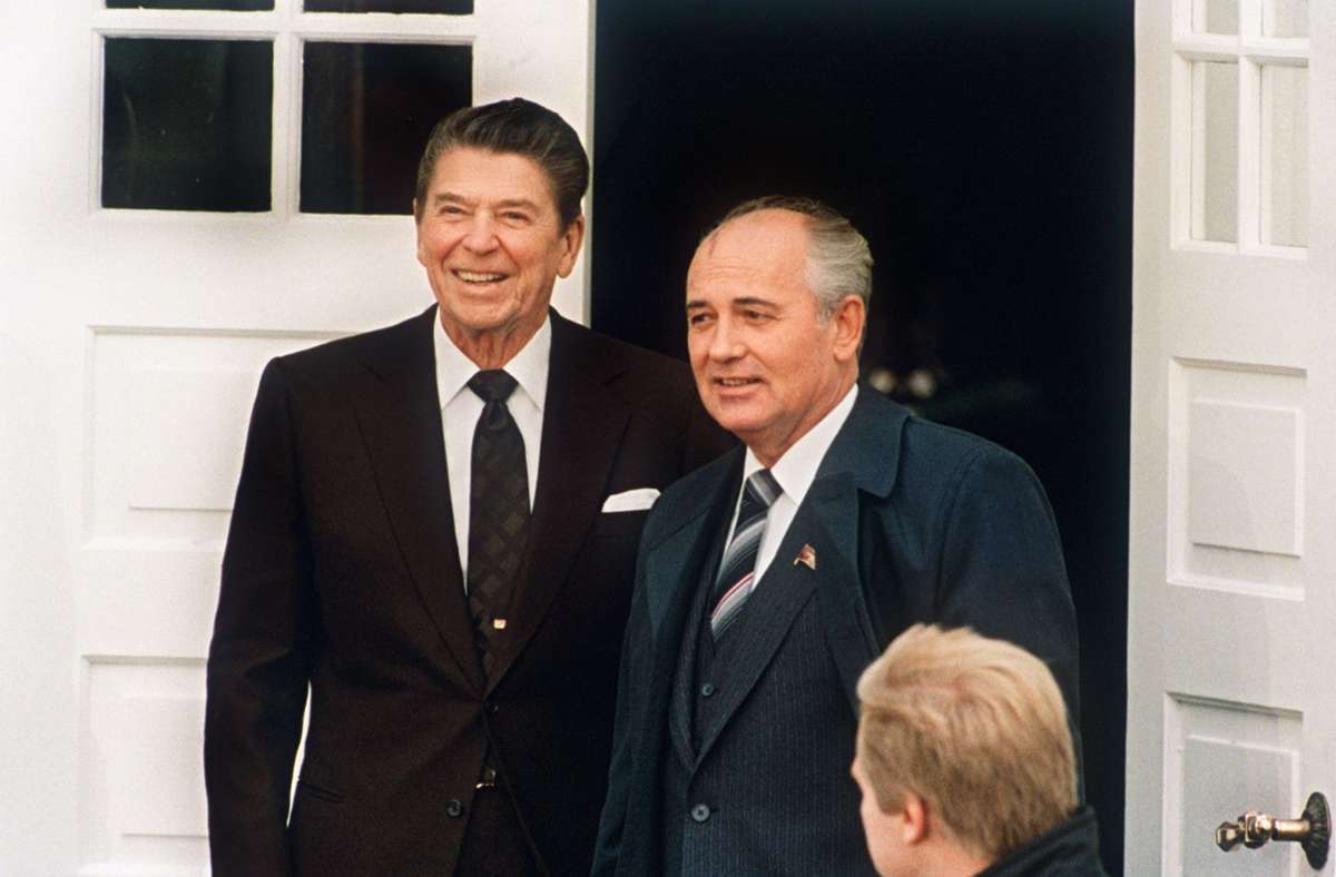Ronald Reagan und Gorbatschow.