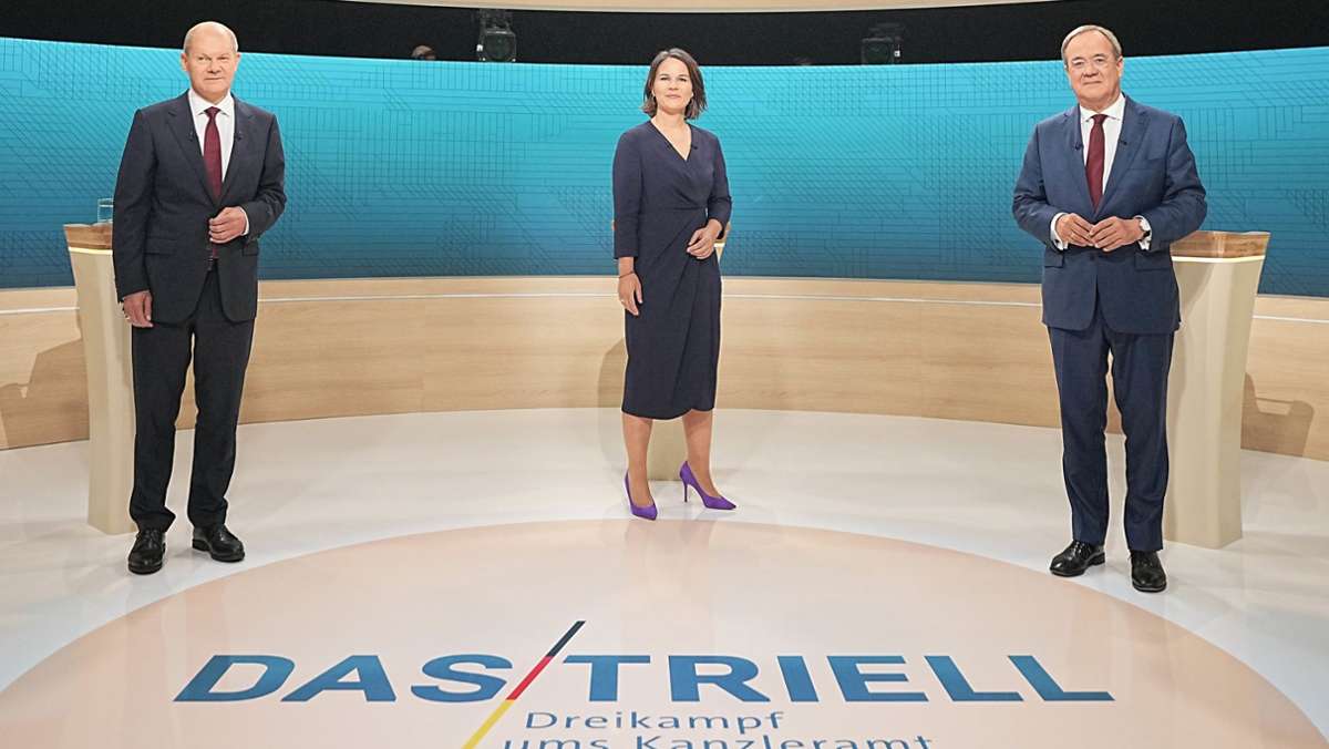 Bundestagswahl 2021: Hier läuft das Triell heute Abend im TV und Stream