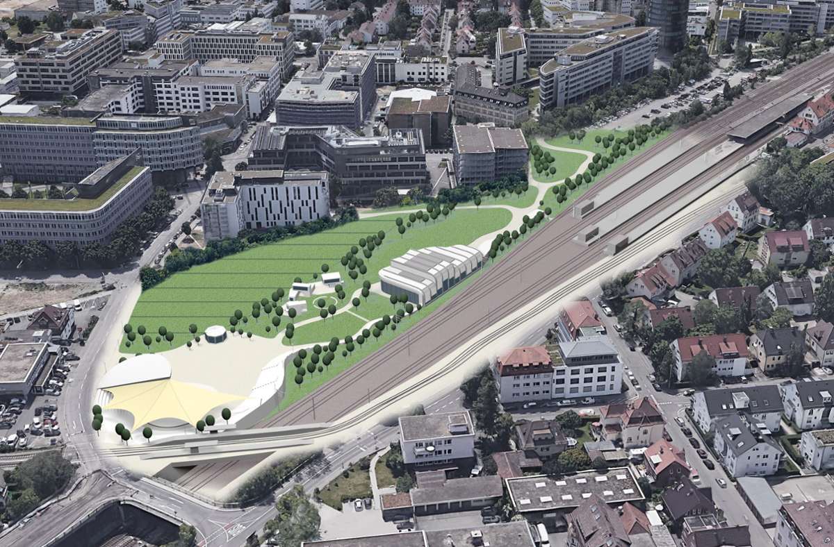 Ob die Fläche am Vaihinger Bahnhof mal so grün wird, ist ungewiss. Doch so könnte es sich die Ciruleum-Projektgruppe vorstellen. Foto: privat