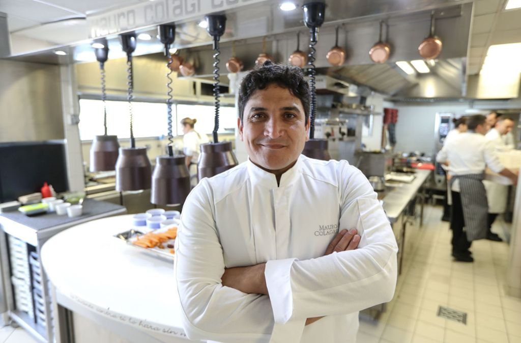 Chefkoch Mauro Colagreco in der Küche des Mirazur. Foto: AFP