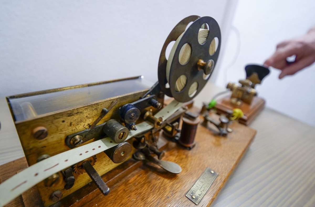 Auch ein altes Morsegerät gibt es im Münchinger Heimatmuseum zu sehen . . .