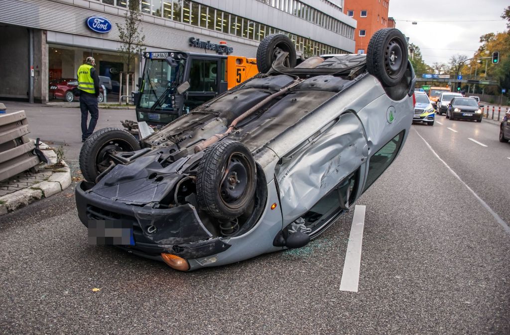 Der Unfallort auf der Cannstatter Straße im Stuttgarter Osten.