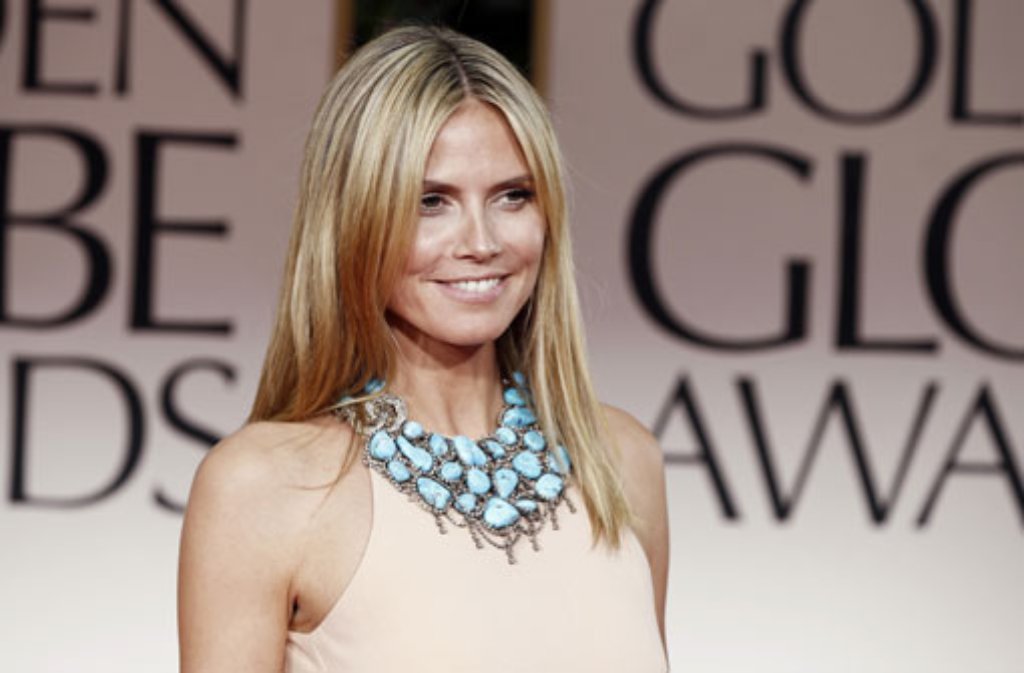 Topmodel Heidi Klum hatte ihren Ehemann Seal zu Hause bei den vier Kindern gelassen. Sie trug Calvin Klein.