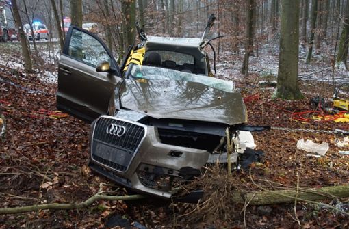 Die 73-Jährige war mit ihrem Audi gegen mehrere Bäume gekracht. Foto: SDMG/Dettenmeyer