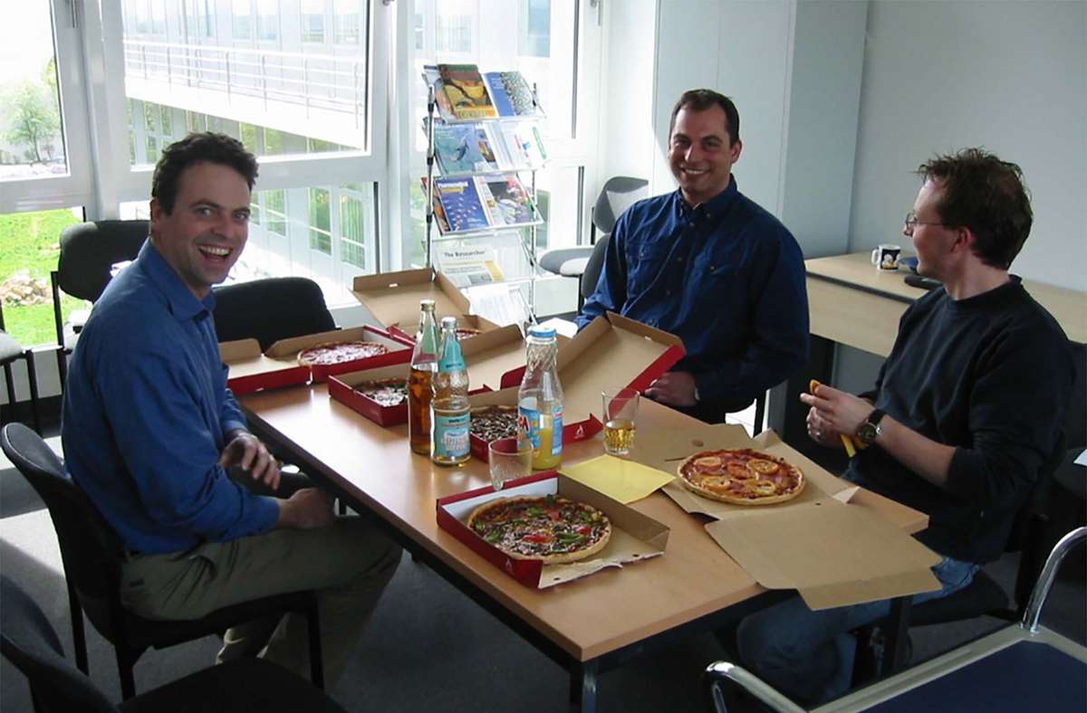 Pizza für alle: In der Anfangszeit herrschte bei Curevac Start-up-Feeling.