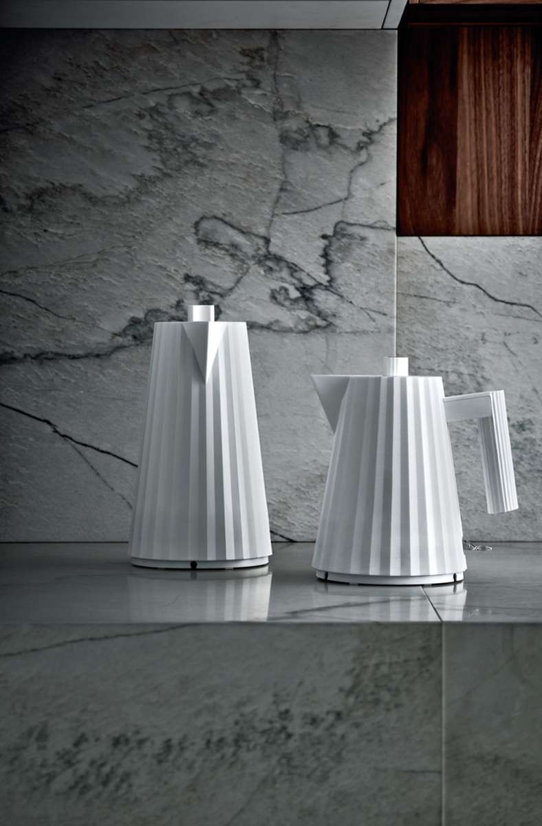 Wasserkocher „Plissé“, gestaltet von dem italienischen Designer Michele de Lucchi für Alessi.