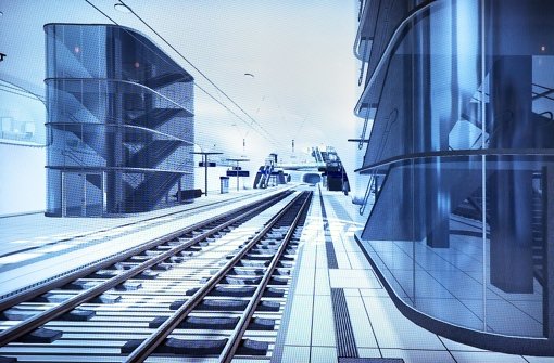 So stellt sich die Bahn den  Stuttgart-21-Tiefbahnhof mit eingehausten Treppenhäusern vor. Foto: Achim Zweygarth