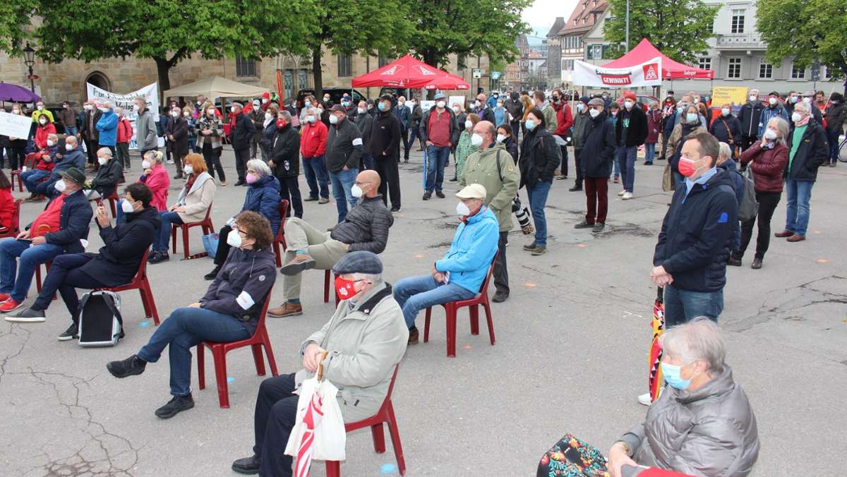  Am Samstag fand in der Esslinger Innenstadt eine Kundgebung des Deutschen Gewerkschaftsbundes statt. 