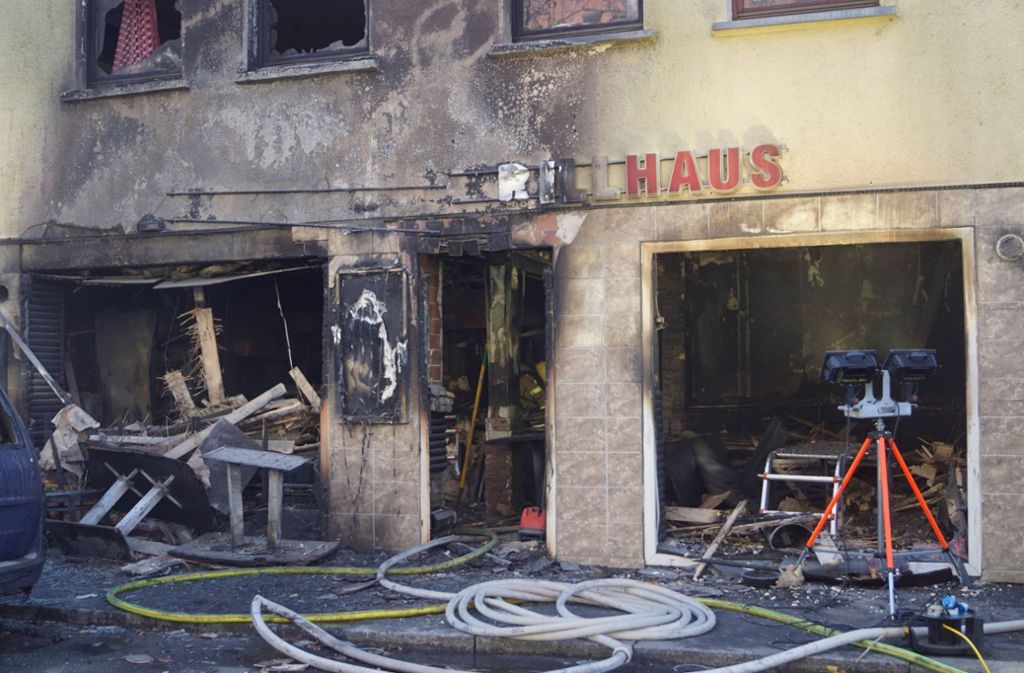 Der Brand zerstörte die Gaststätte völlig.