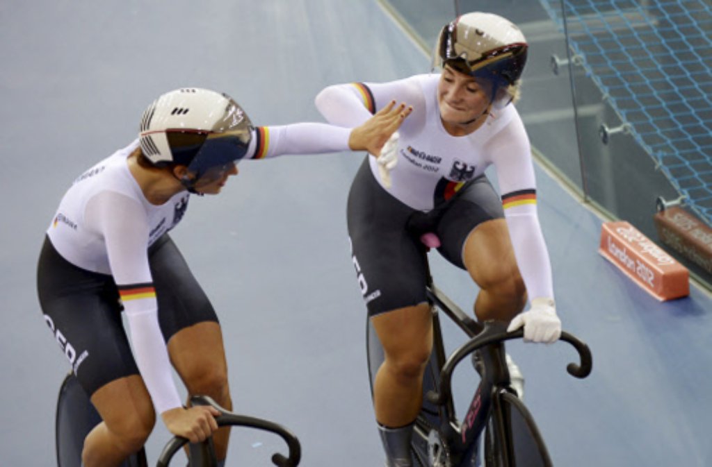 Donnerstag, 2. August: Die deutschen Radsportlerinnen Miriam Welte und Kristina Vogel gewannen am Donnerstag bei den Olympischen Spielen in London Gold im Teamsprint gewonnen.