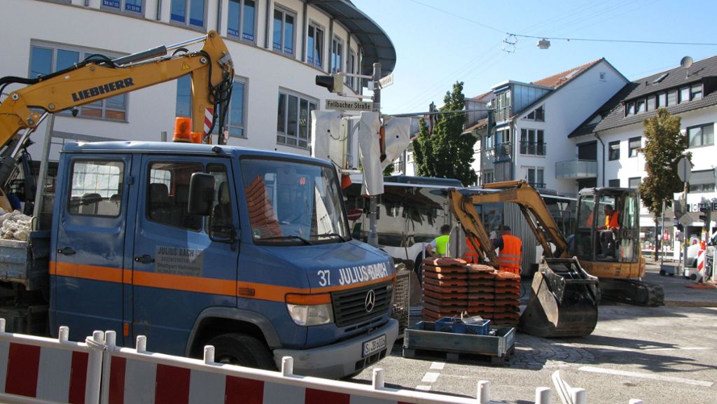 Großbaustelle in Schmiden: Das geordnete Chaos im Ortskern