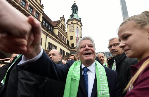 Bundespräsident Joachim Gauck beim Katholikentag in Leipzig. Foto: dpa