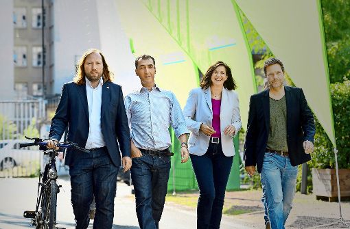 Toni Hofreiter, Cem Özdemir, Katrin Göring-Eckardt und Robert Habeck sind allesamt Schwergewichte der Grünen. Foto: dpa