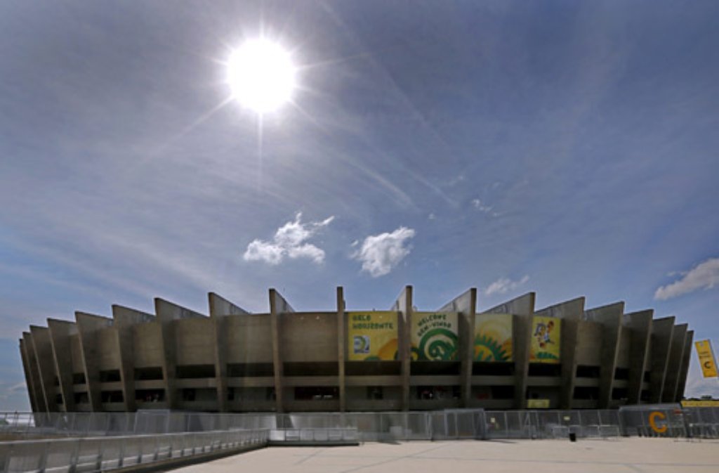 Bereits fertig:Das Mineirão-Stadion in Belo Horizonte hat eine Kapazität für 62.547 Zuschauer. Dort werden zur WM vier Gruppenspiele, ein Achtel- sowie ein Semifinale ausgetragen.