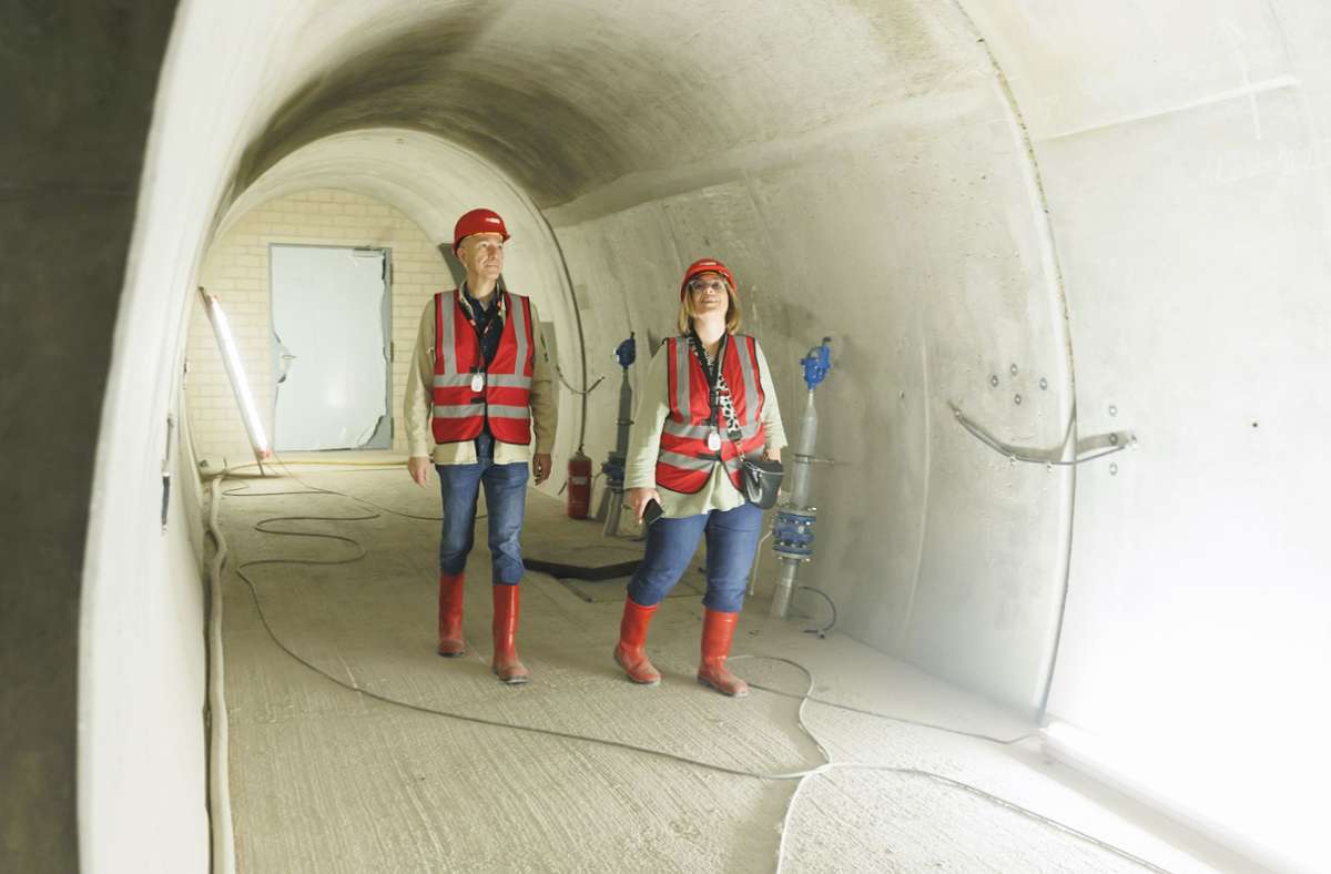 Kleinere Tunnel verbinden die beiden Röhren des Fildertunnels alle 500 Meter.