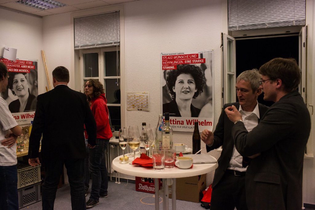 Bilder von Wilhelms "Wahlparty" am Sonntagabend.