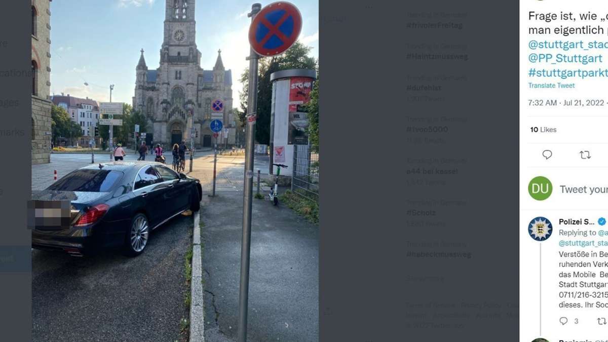 Parksünder am Pranger: Stuttgarter twittern Fotos von Falschparkern