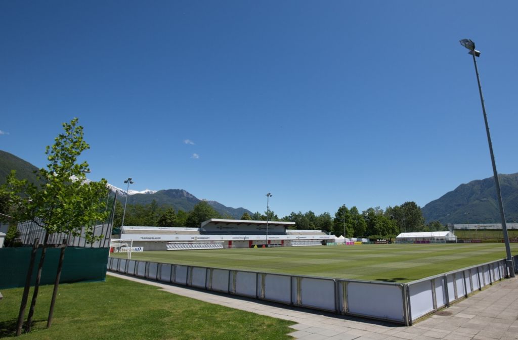 Stadion in Ascona in der Schweiz: Hier trainiert die deutsche Nationalelf in den kommenden Tagen für die Europameisterschaft in Frankreich.