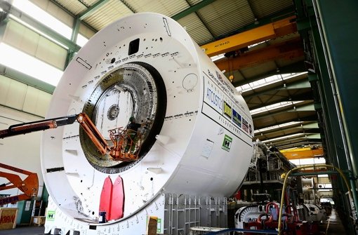 Die Tunnelbohrmaschine für den Fildertunnel ist bei der Firma Herrenknecht im badischen Schwanau produziert worden. Foto: Breithaupt